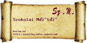 Szokolai Máté névjegykártya