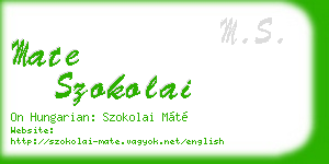 mate szokolai business card